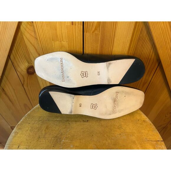 Enzo Angiolini  Leather Loafers Flats Dark Navy Square Toe Size 6M - Picture 7 of 8